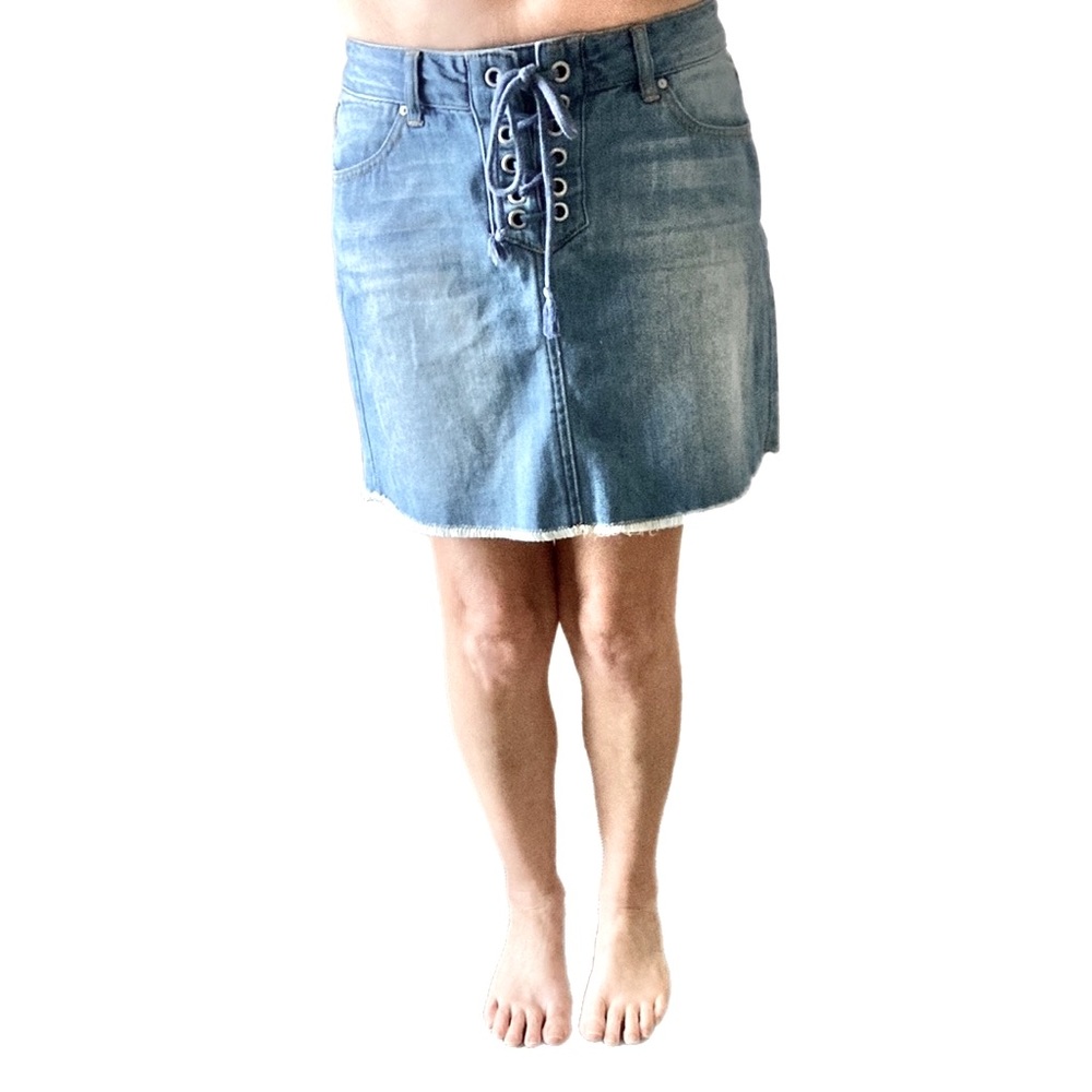 SKY and SPARROW soft denim mini Skirt blue Size 10/12 women’s - Picture 9 of 9
